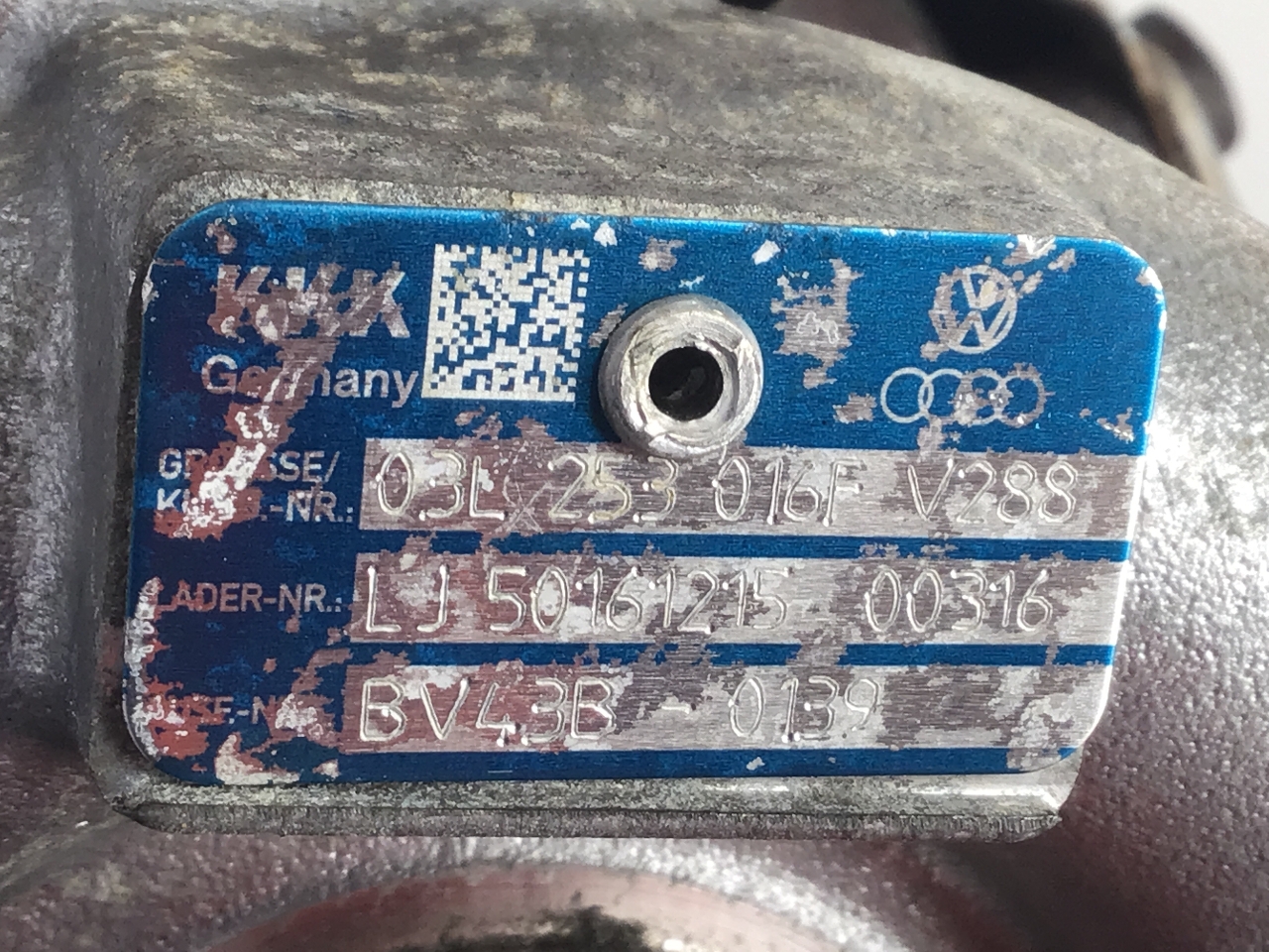 VOLKSWAGEN Turbīna 03L253016F 21344586