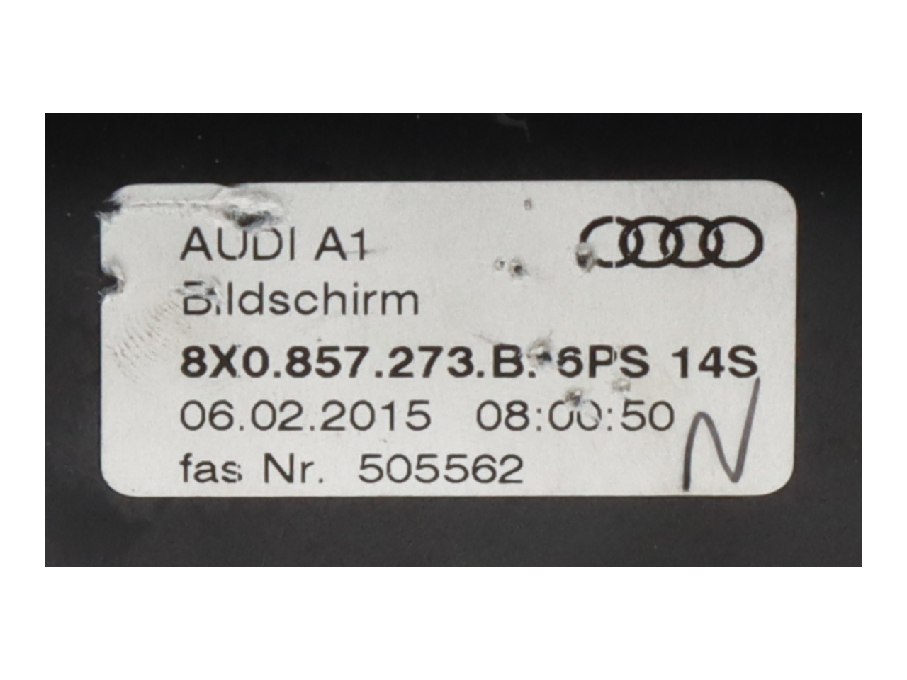 AUDI A1 8X (2010-2020) Navigacijos ekranas / Ekranas 8X0919603B 22483701